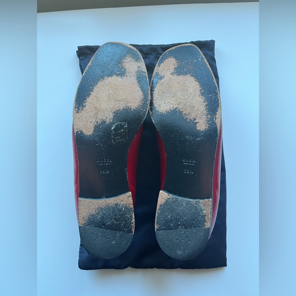 Gucci Red Patent Leather Horsebit Loafers - Picture 5 of 5